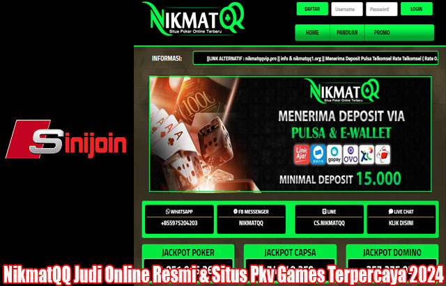 NikmatQQ Judi Online Resmi & Situs Pkv Games Terpercaya 2024