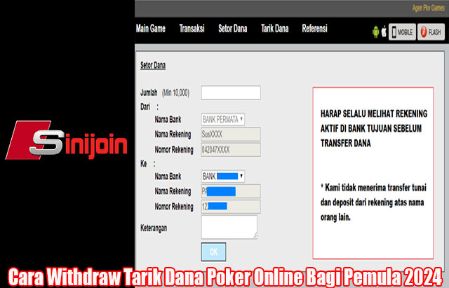 Cara Withdraw Tarik Dana Poker Online Bagi Pemula 2024